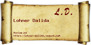 Lohner Dalida névjegykártya